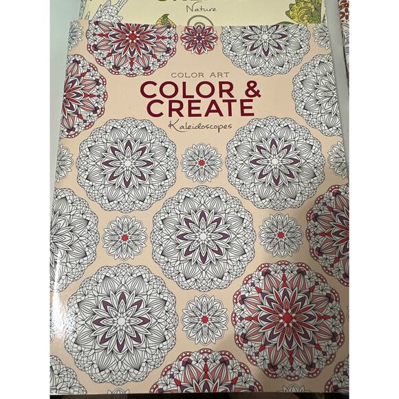 2 color Art, & 2 color & Create adult coloring books. A 4 pk.  Relaxing and fun. - Picture 2 of 10